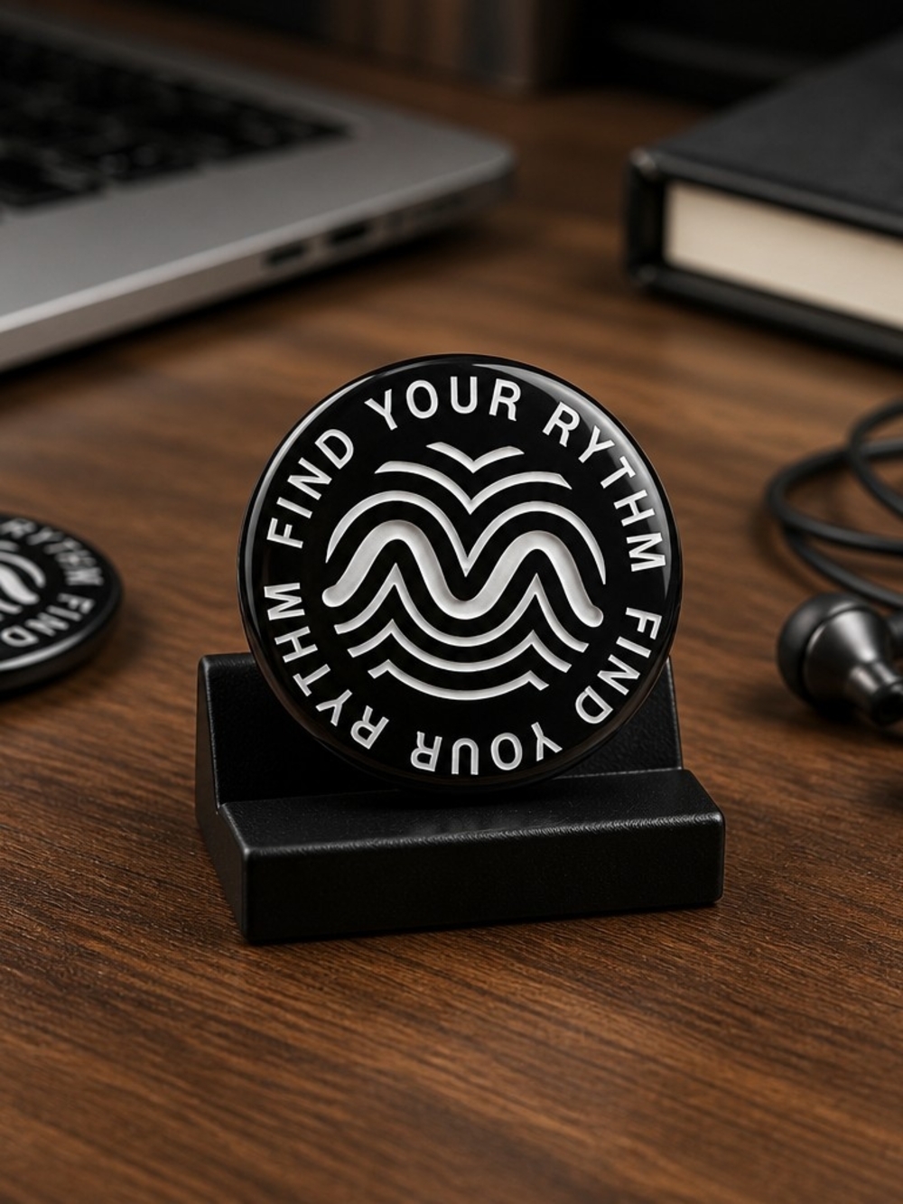 Find Your Rhythm Black Enamel Pin